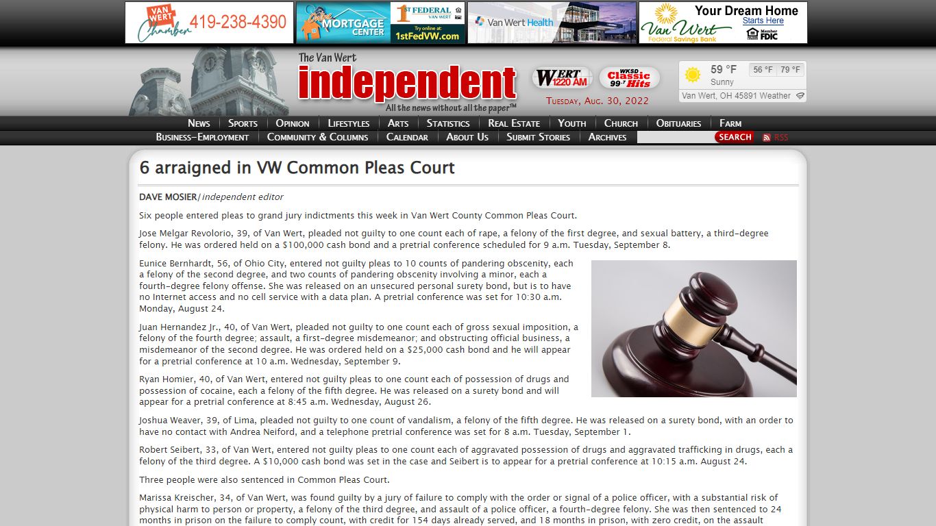 6 arraigned in VW Common Pleas Court « The VW independent